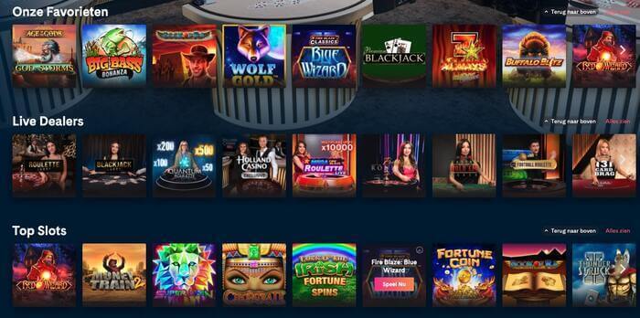 Holland Casino interface